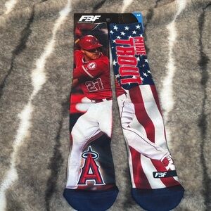 Mike Trout Themed Socks - Red, Blue, White